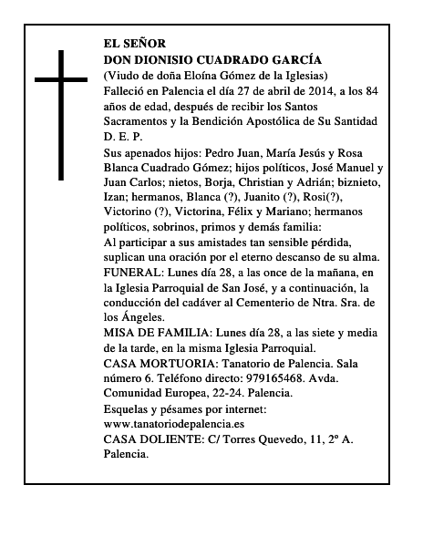 Don Dionisio Cuadrado García