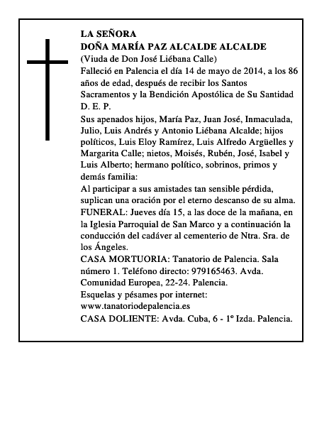 Doña María Paz Alcalde Alcalde