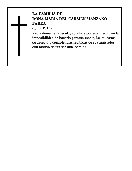 Doña María del Carmen Manzano Parra