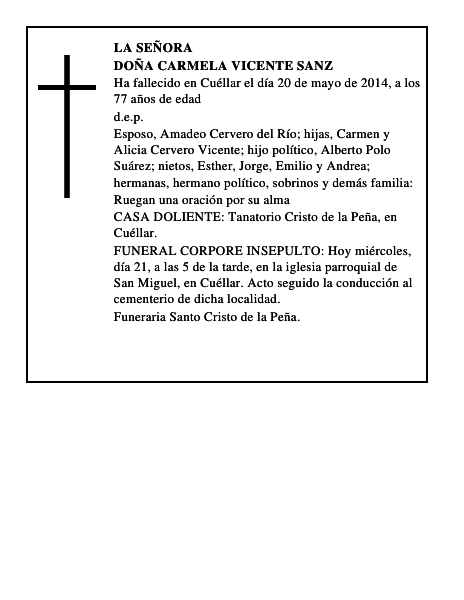 Doña Carmela Vicente Sanz