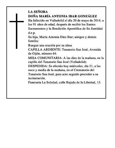 Doña María Antonia Ibar González