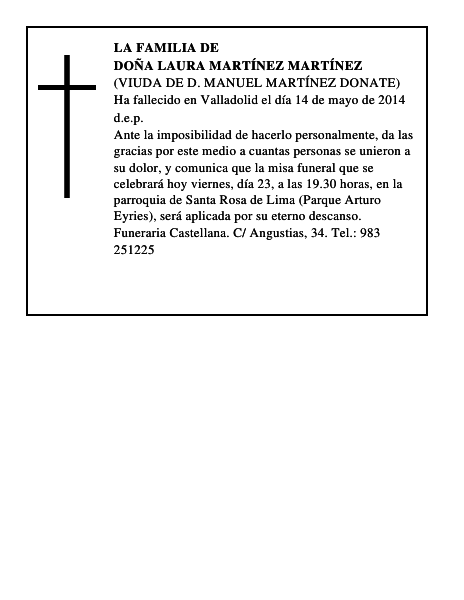 Doña Laura Martínez Martínez