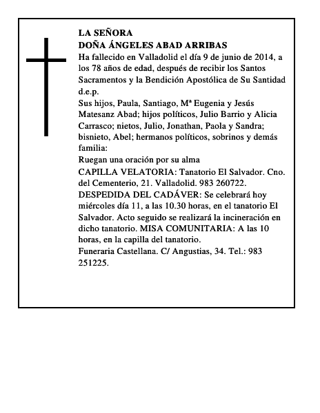 Doña Ángeles Abad Arribas