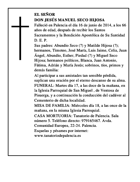 Don Jesús Manuel Seco Hijosa