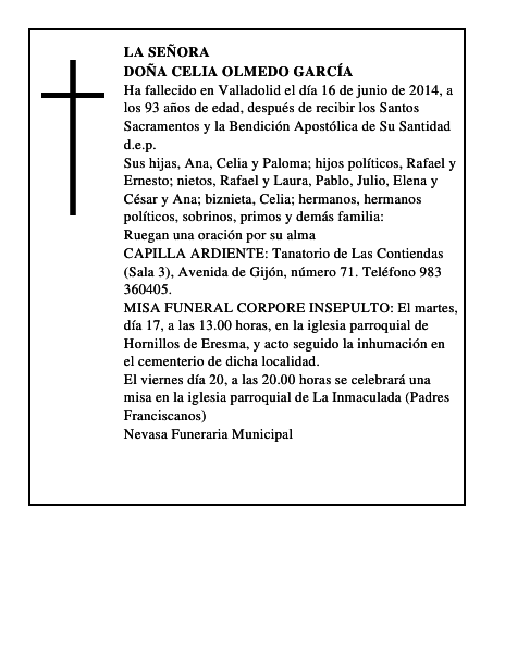 Doña Celia Olmedo García