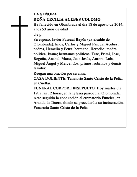 Doña Cecilia Acebes Colomo