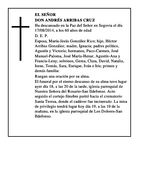 Don Andrés Arribas Cruz