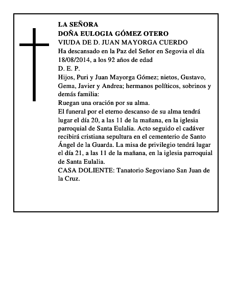Doña Eulogia Gómez Otero