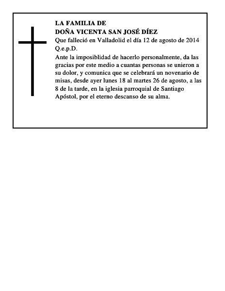 Doña Vicenta San José Díez
