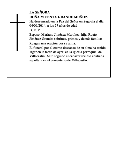 Doña Vicenta Grande Muñoz