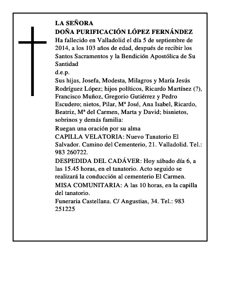 Doña Purificación López Fernández