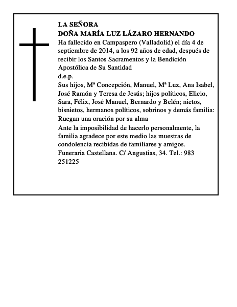 Doña María Luz Lázaro Hernando
