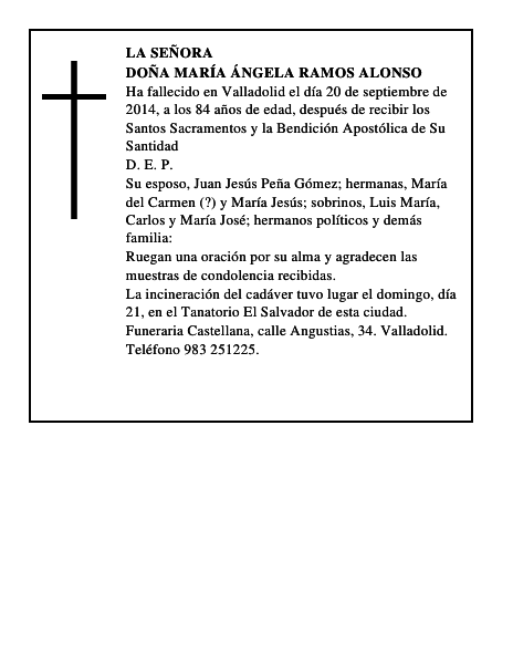 Doña María Ángela Ramos Alonso