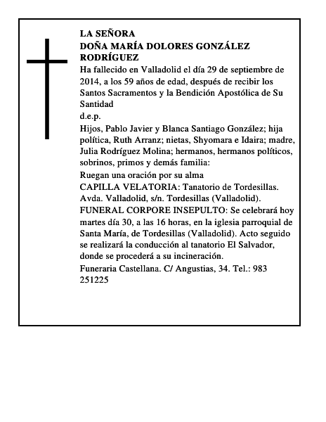 Doña María Dolores González Rodríguez