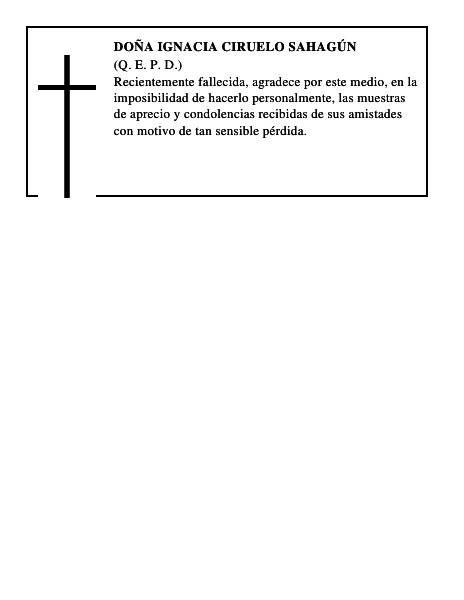 Doña Ignacia Ciruelo Sahagún