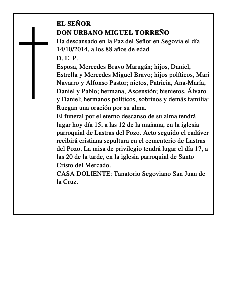 Don Urbano Miguel Torreño