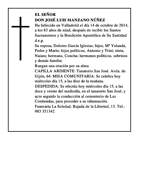 Don José Luis Manzano Núñez