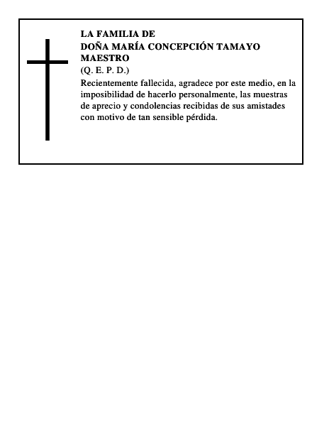 Doña María Concepción Tamayo Maestro