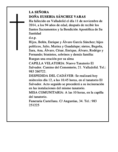 Doña Eusebia Sánchez Varas