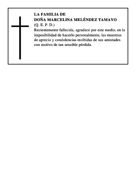 Doña Marcelina Meléndez Tamayo