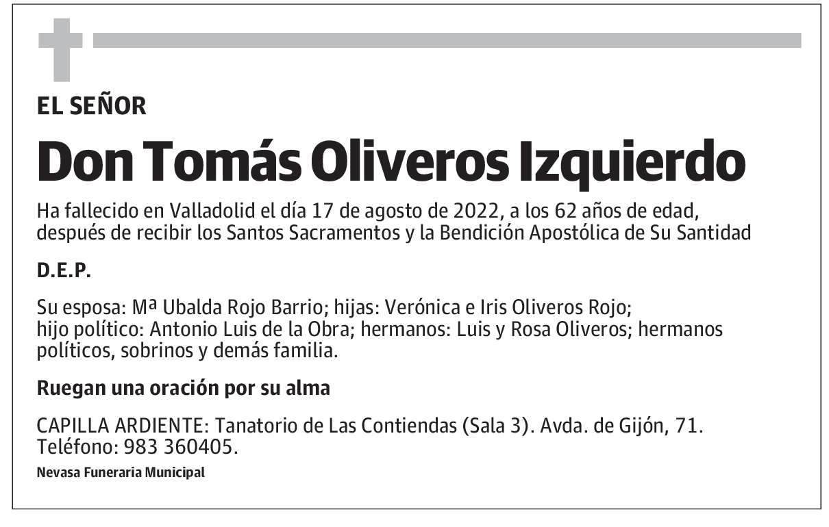 Don Tomás Oliveros Izquierdo