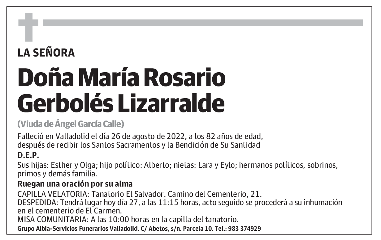 María Rosario Gerbolés Lizarralde