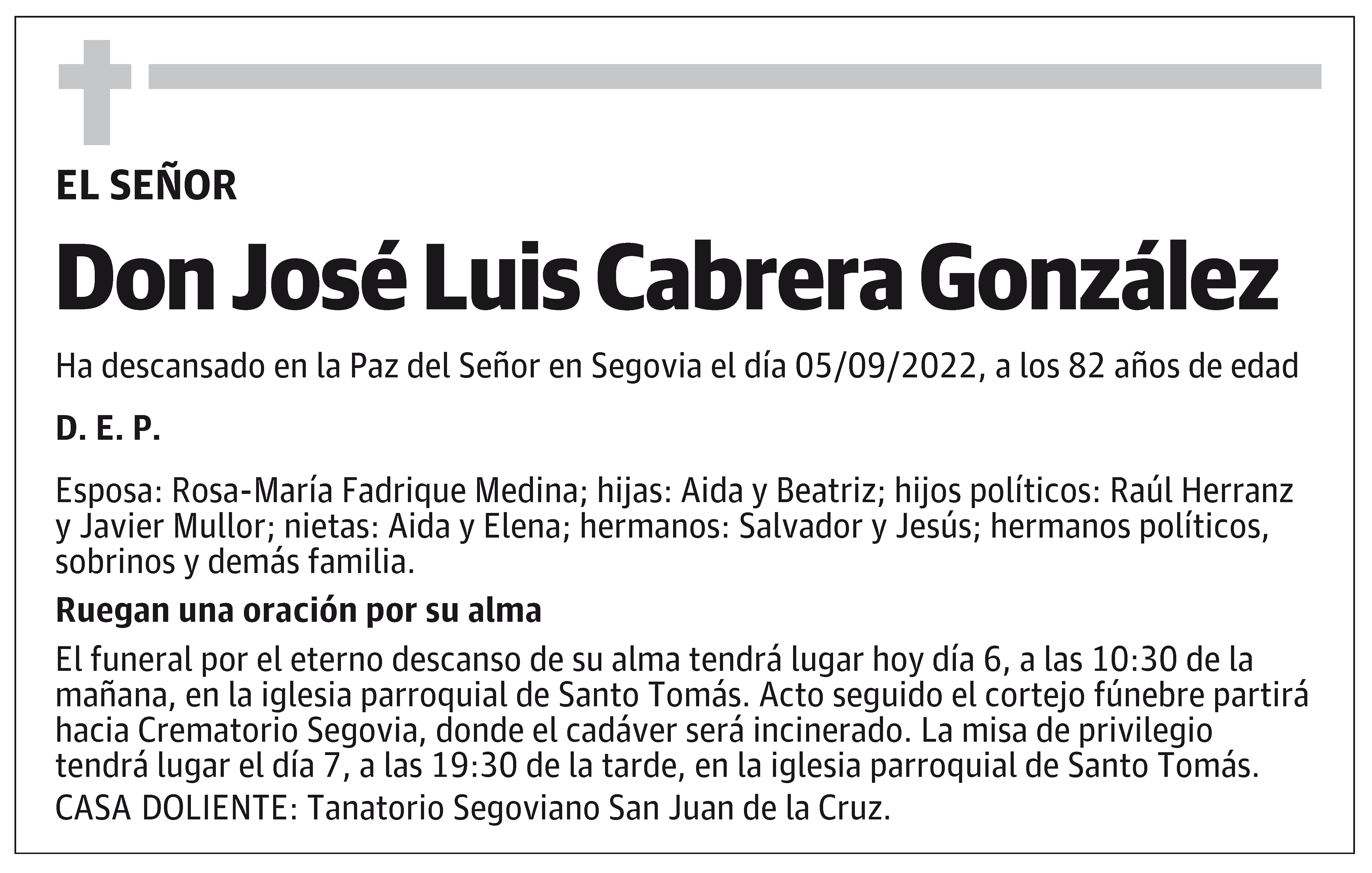 Don José Luis Cabrera González