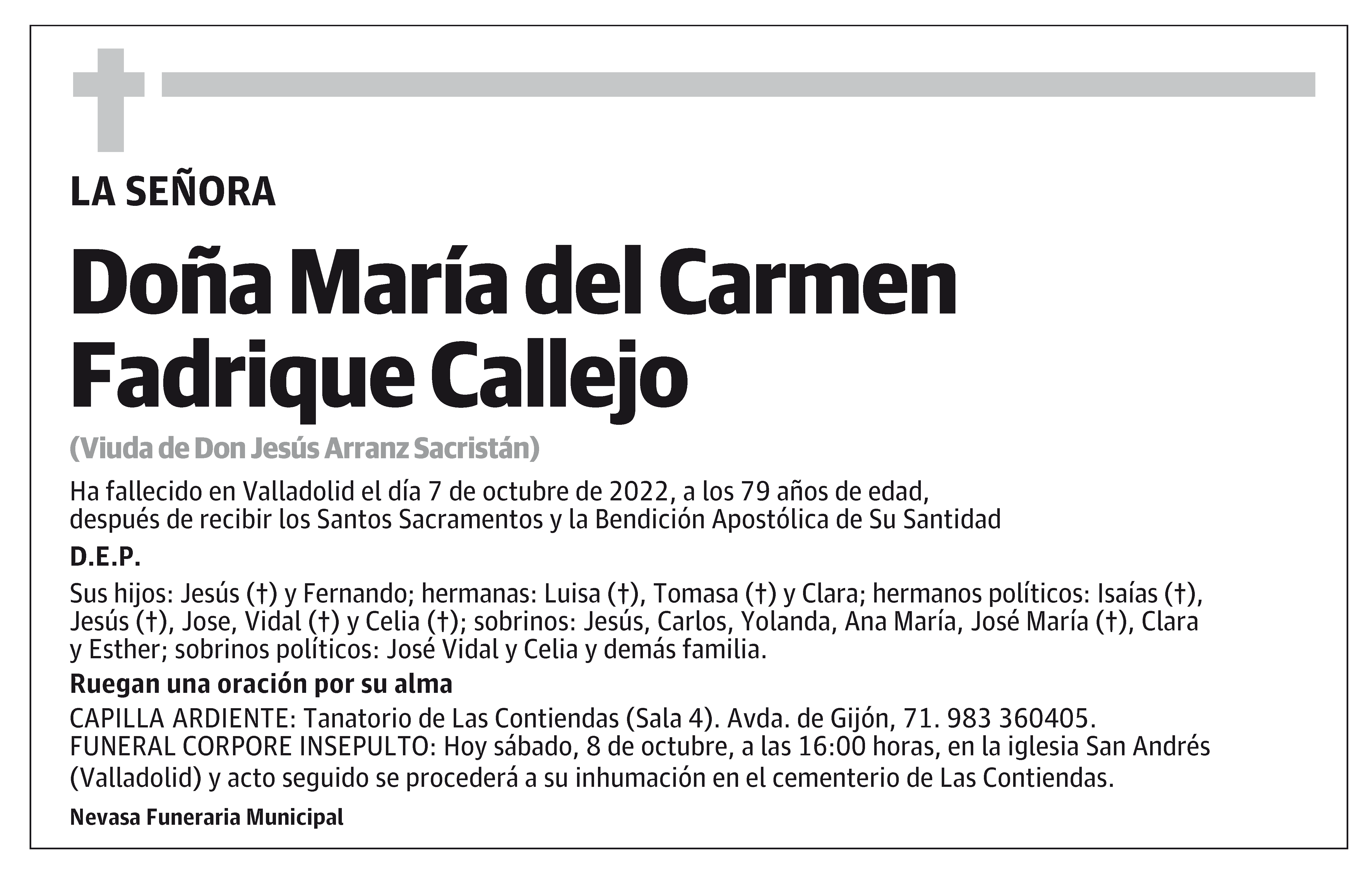 María del Carmen Fadrique Callejo