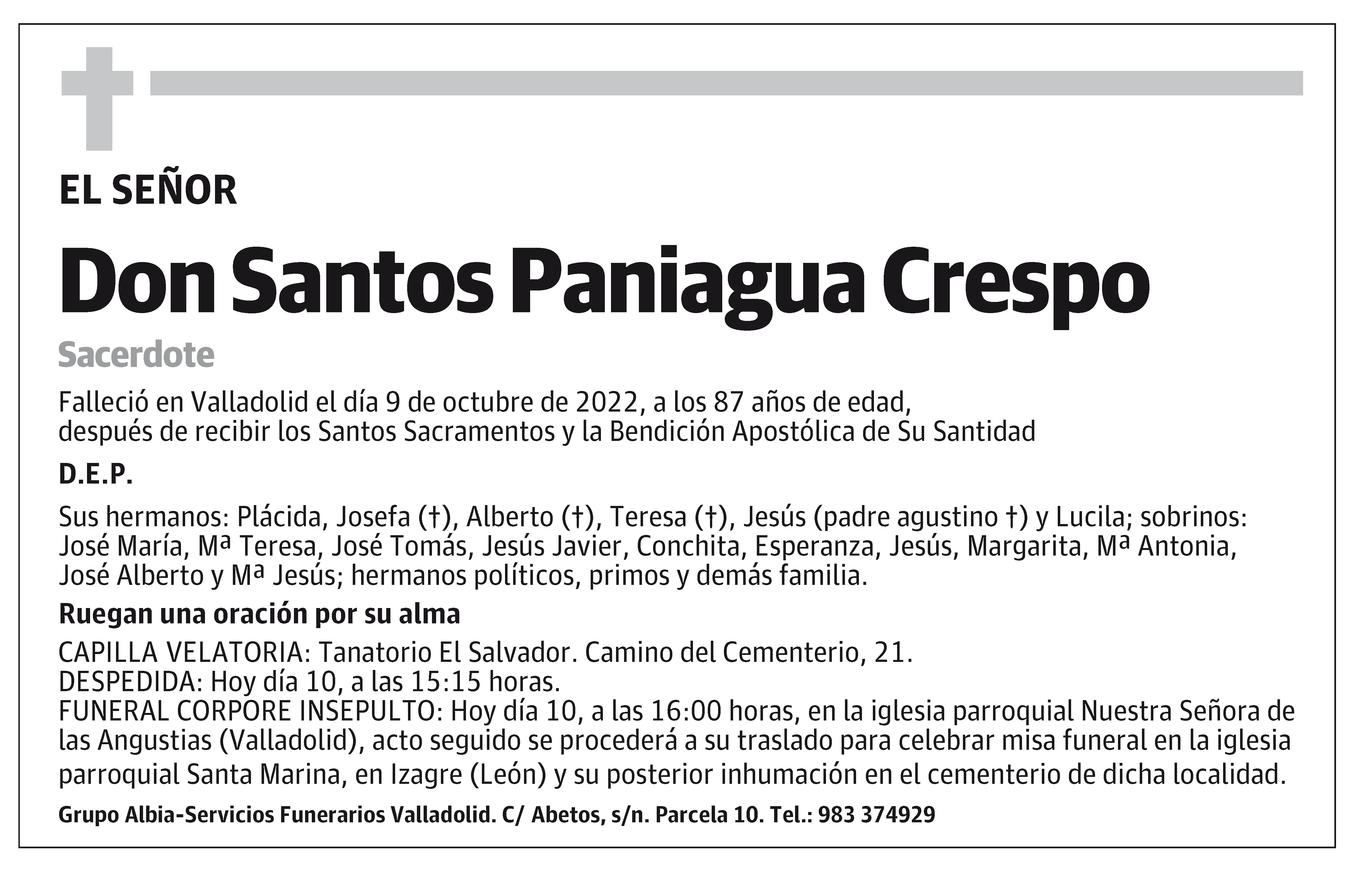 Santos Paniagua Crespo
