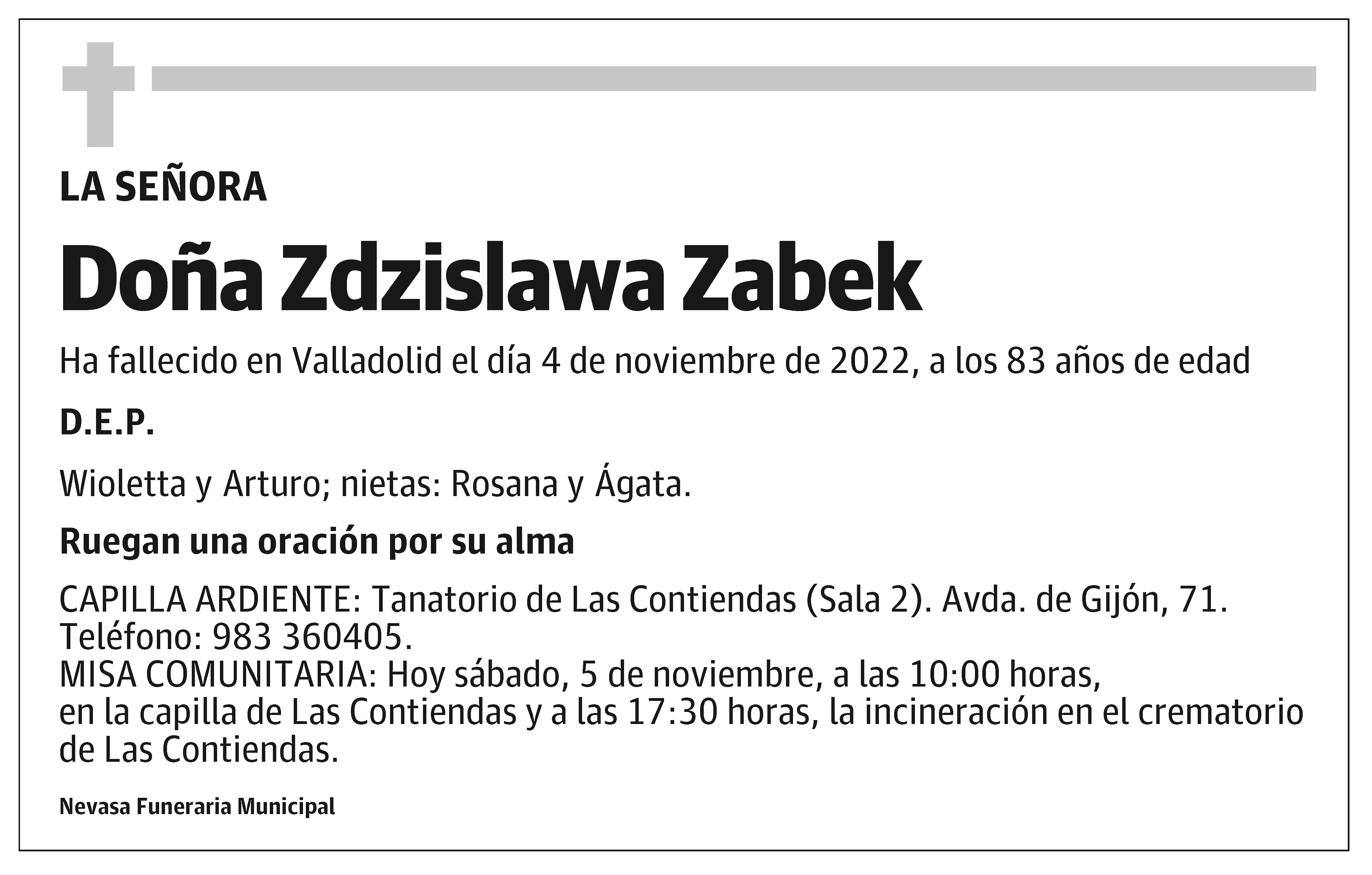 Zdzislawa Zabek