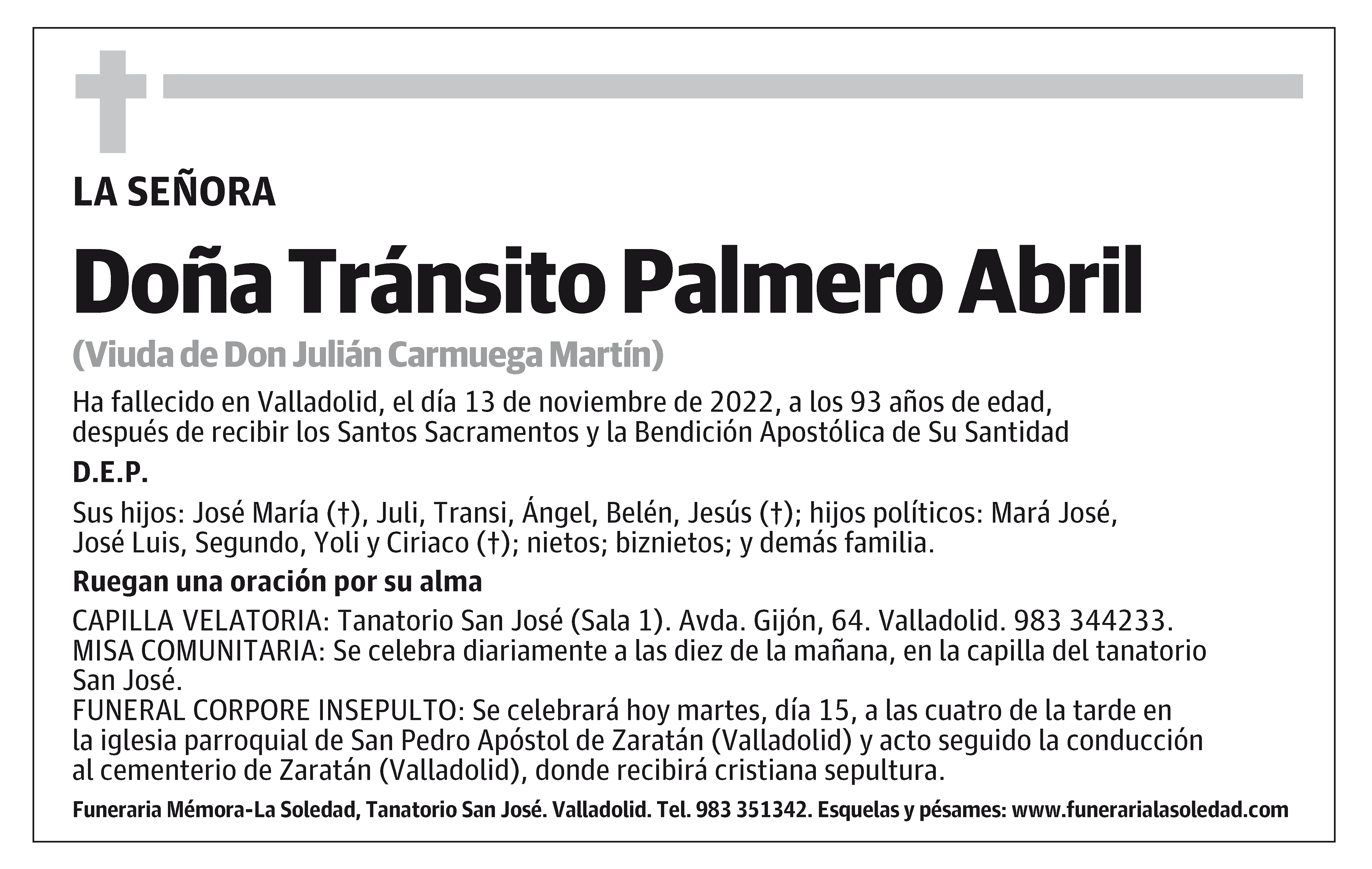 Tránsito Palmero Abril
