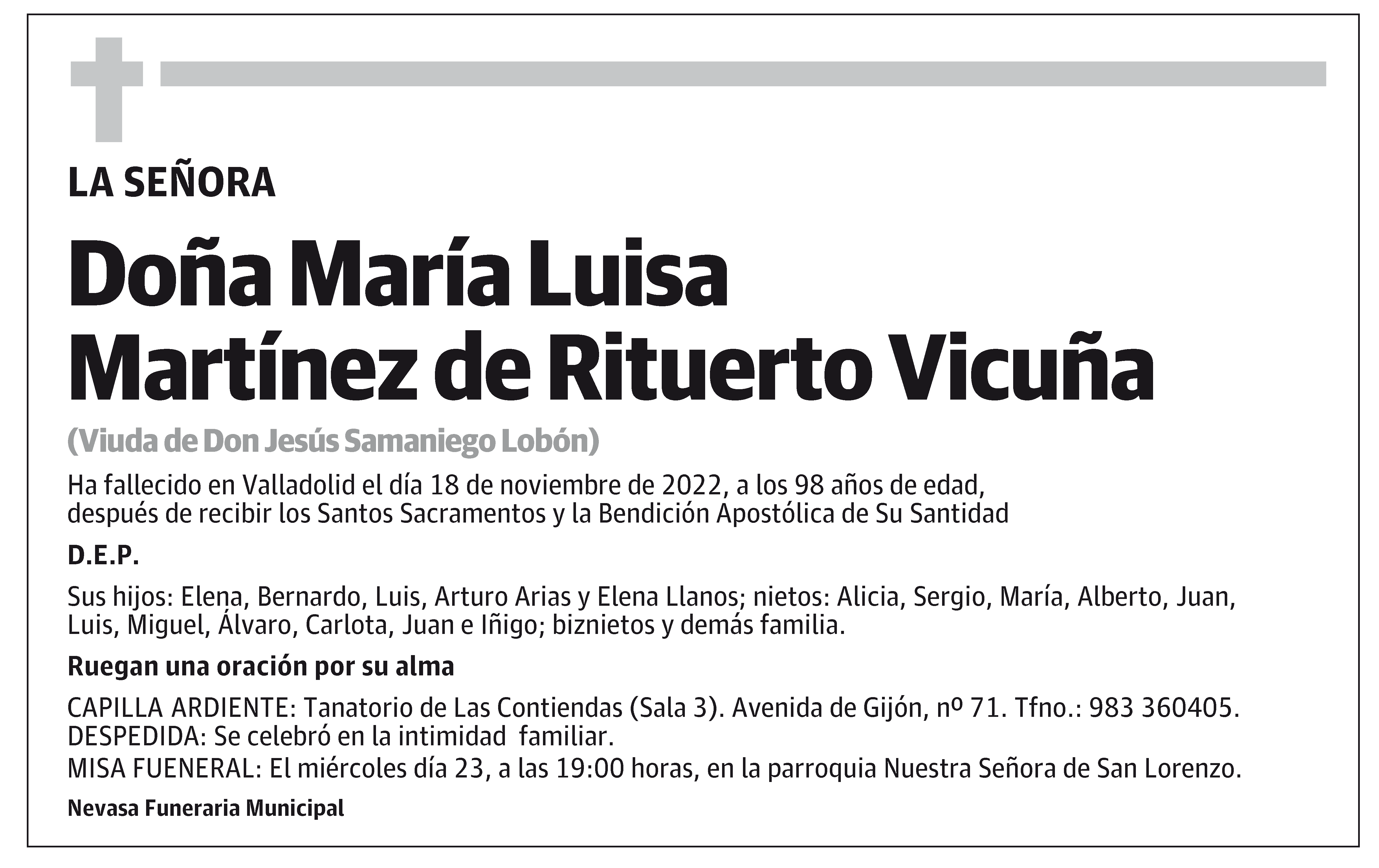 María Luisa Martínez de Rituerto Vicuña