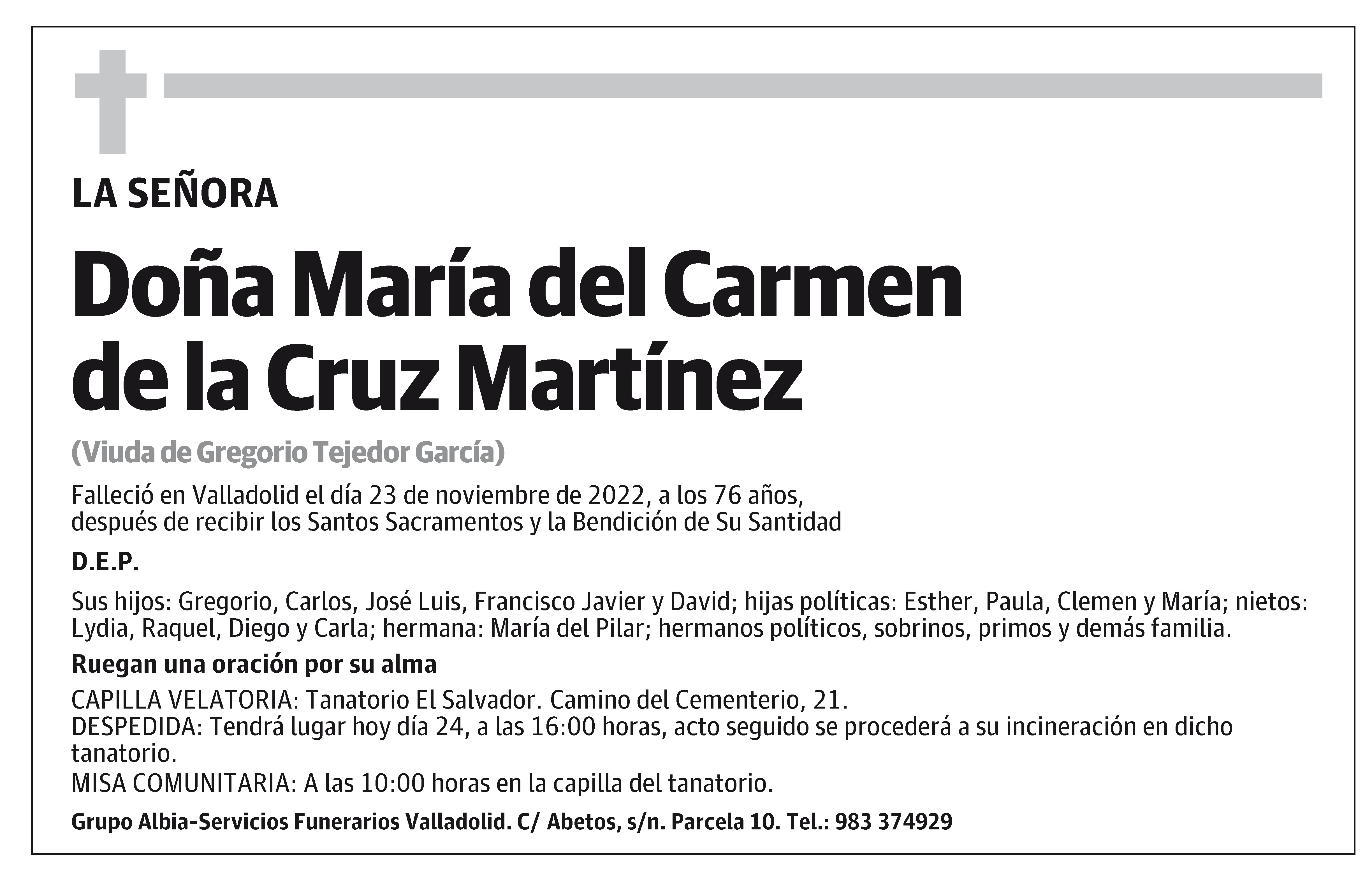 María del Carmen de la Cruz Martínez