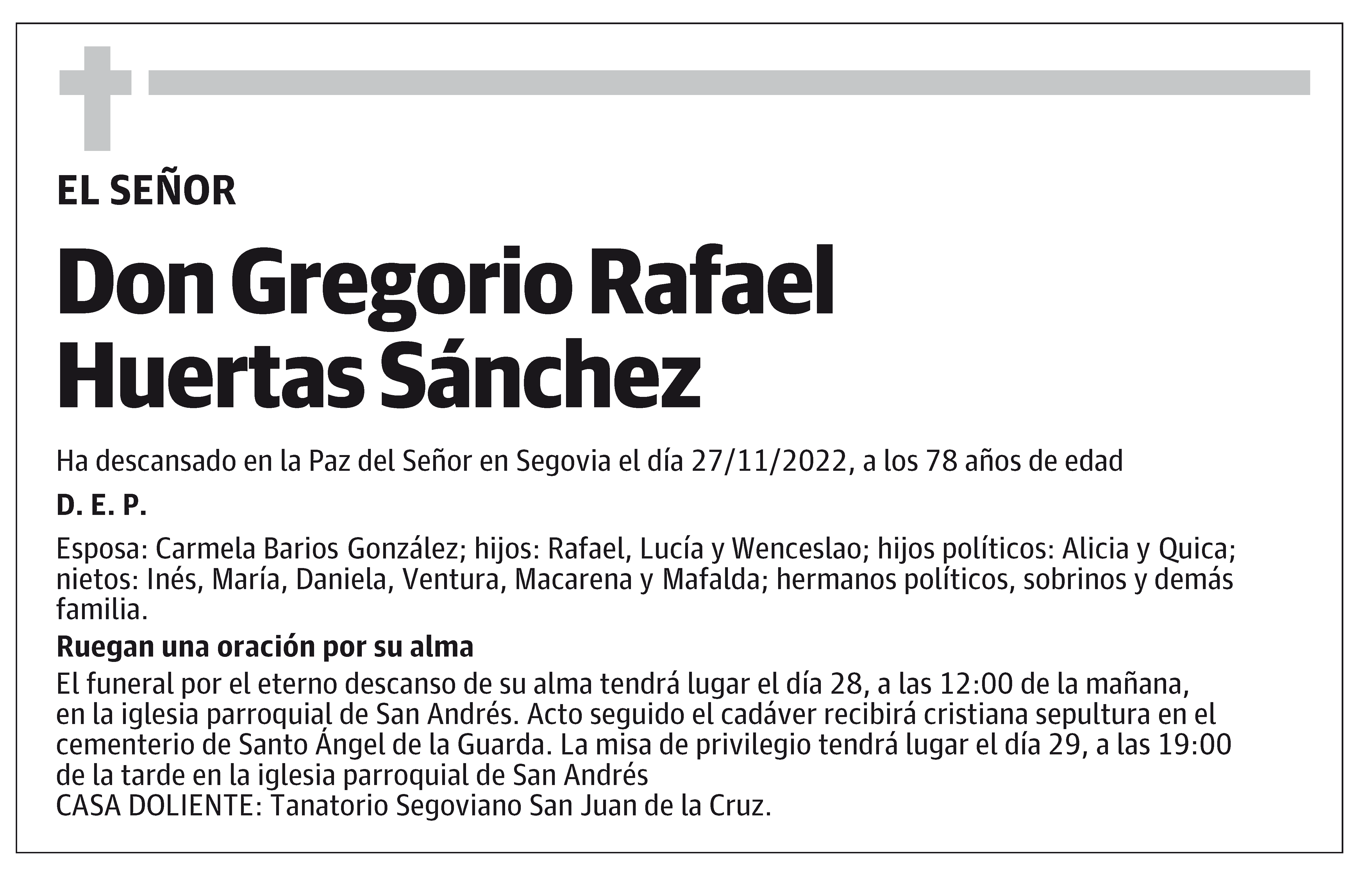 Gregorio Rafael Huertas Sánchez