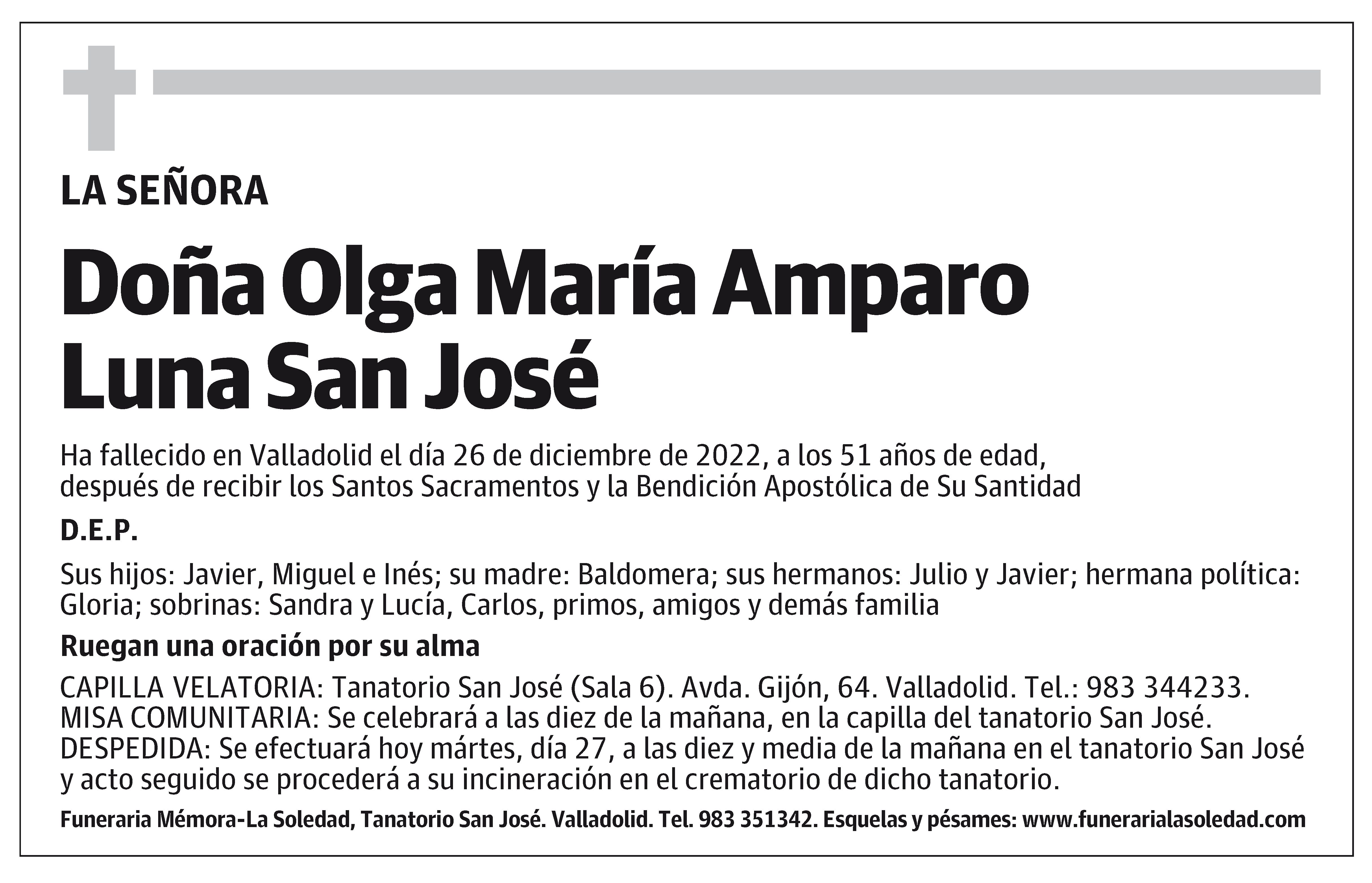 Olga María Amparo Luna San José