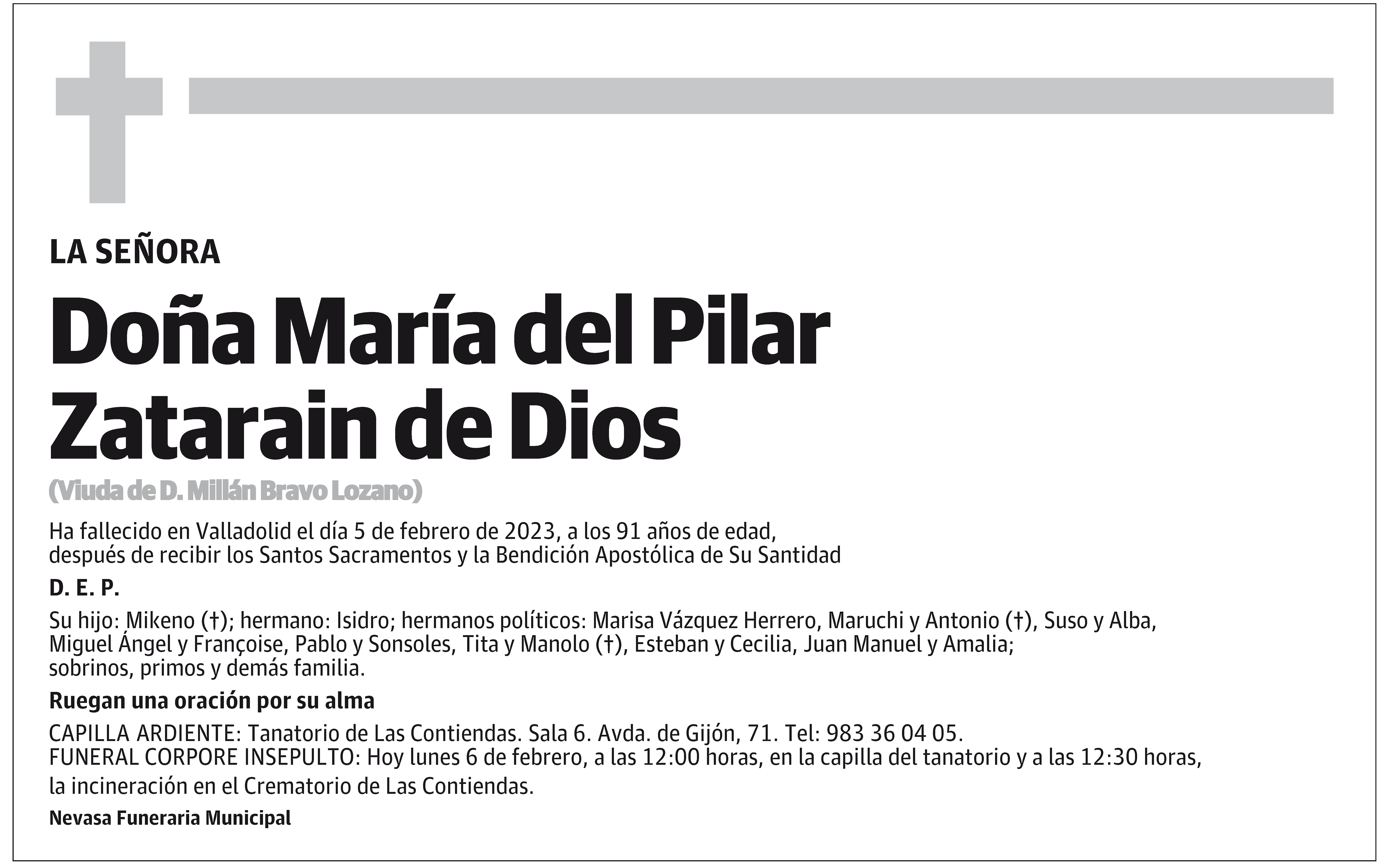 María del Pilar Zatarain de Dios
