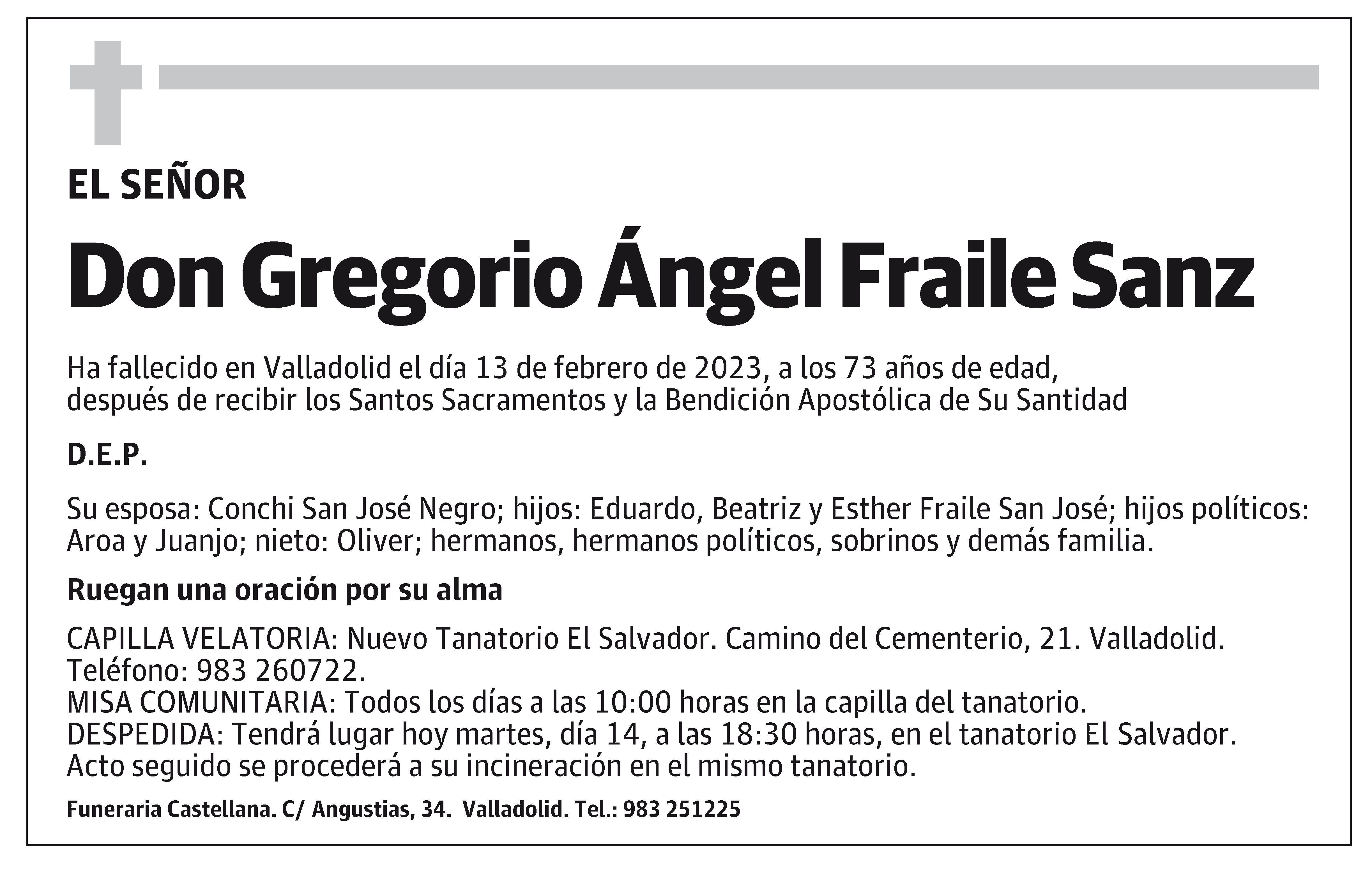 Gregorio Ángel Fraile Sanz