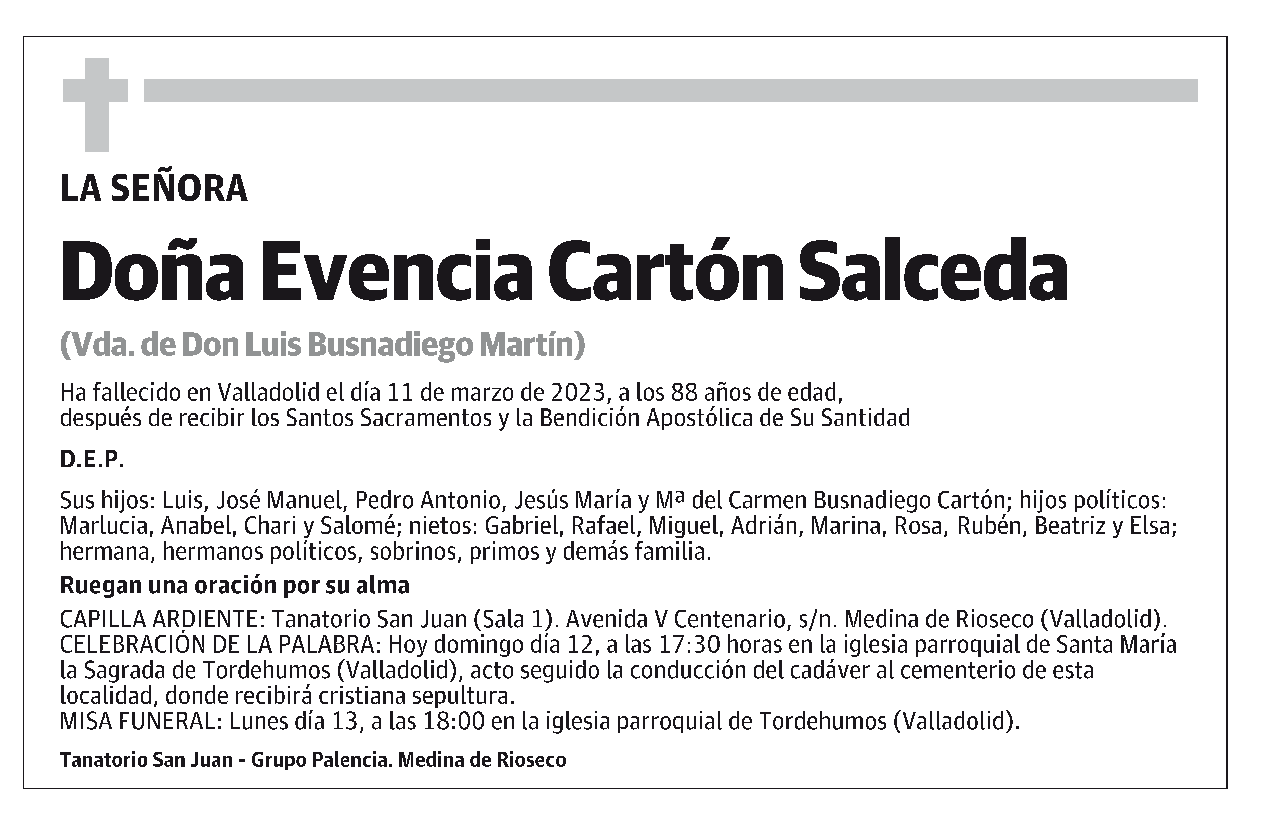 Evencia Cartón Salceda