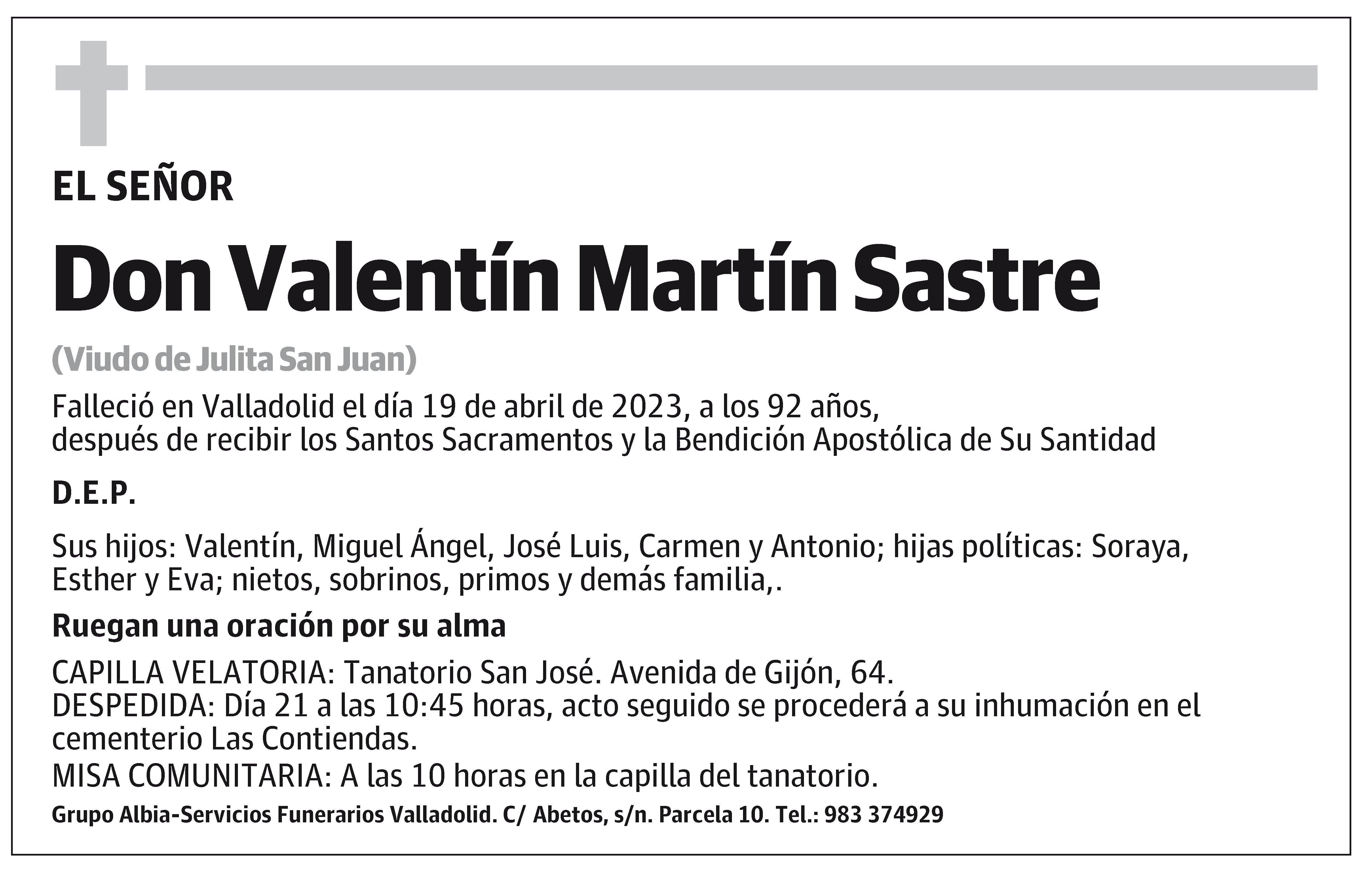 Valentín Martín Sastre
