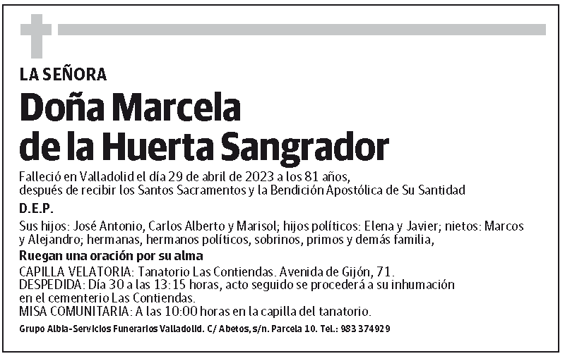 Marcela de la Huerta Sangrador