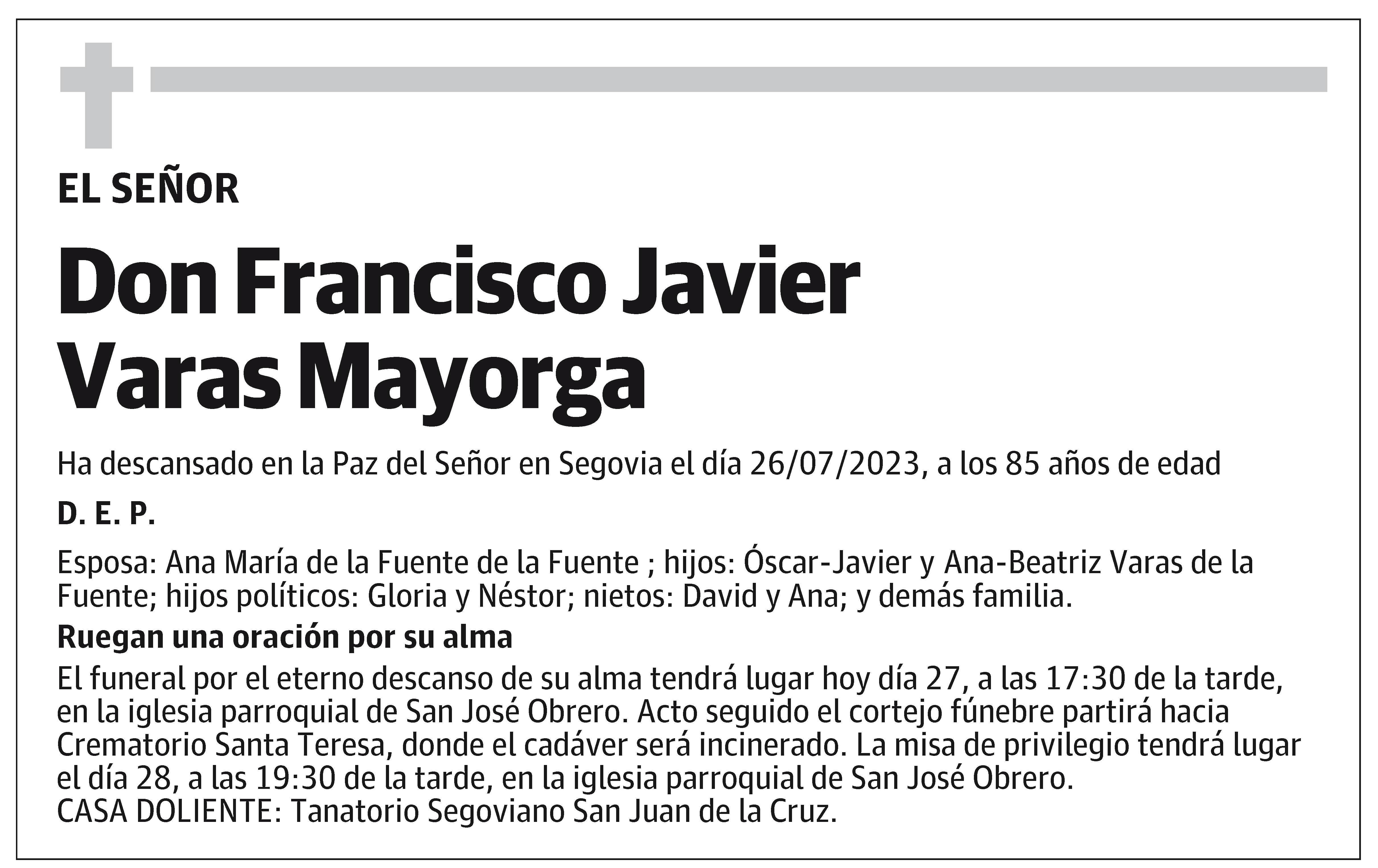 Francisco Javier Varas Mayorga