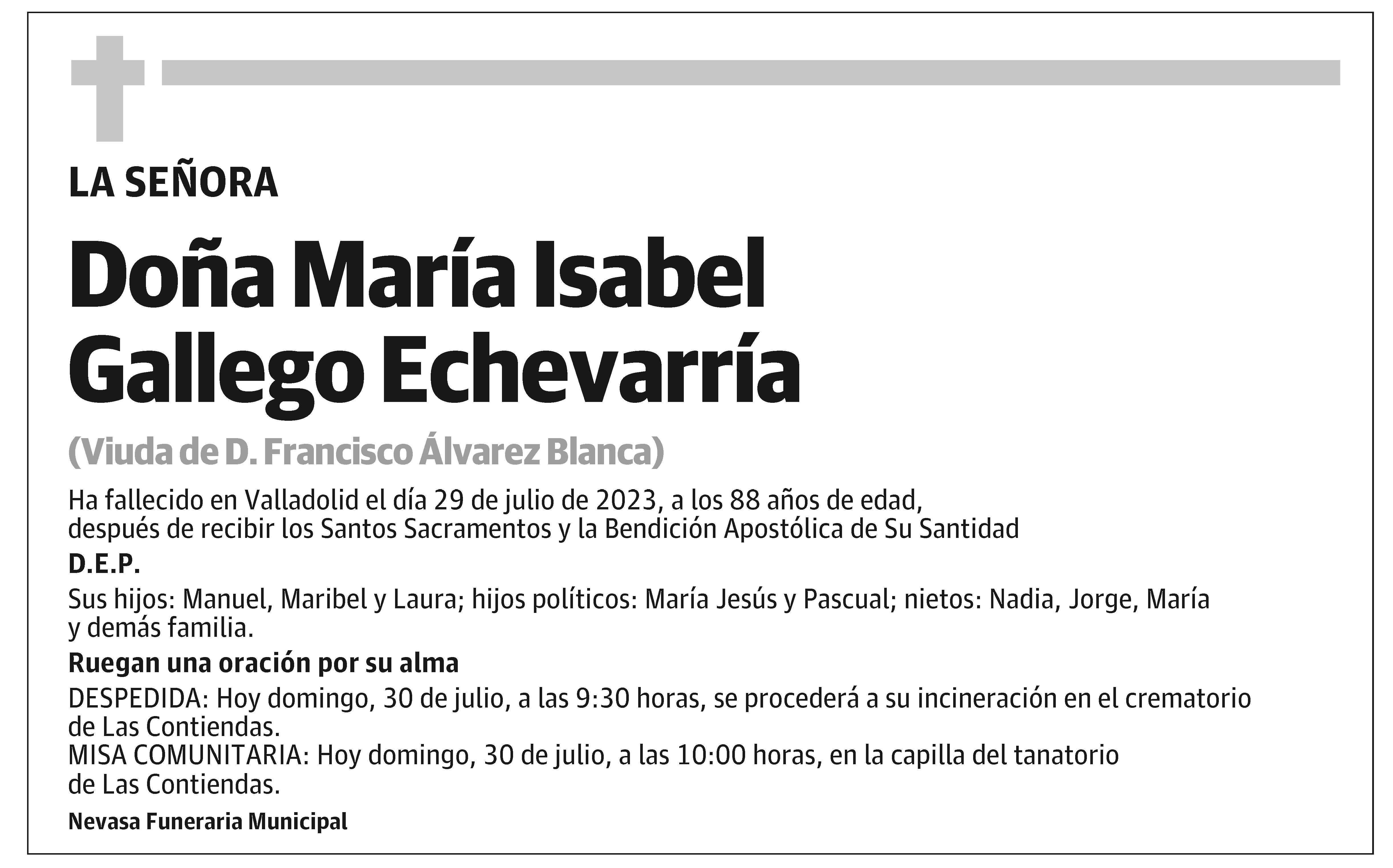 María Isabel Gallego Echevarría