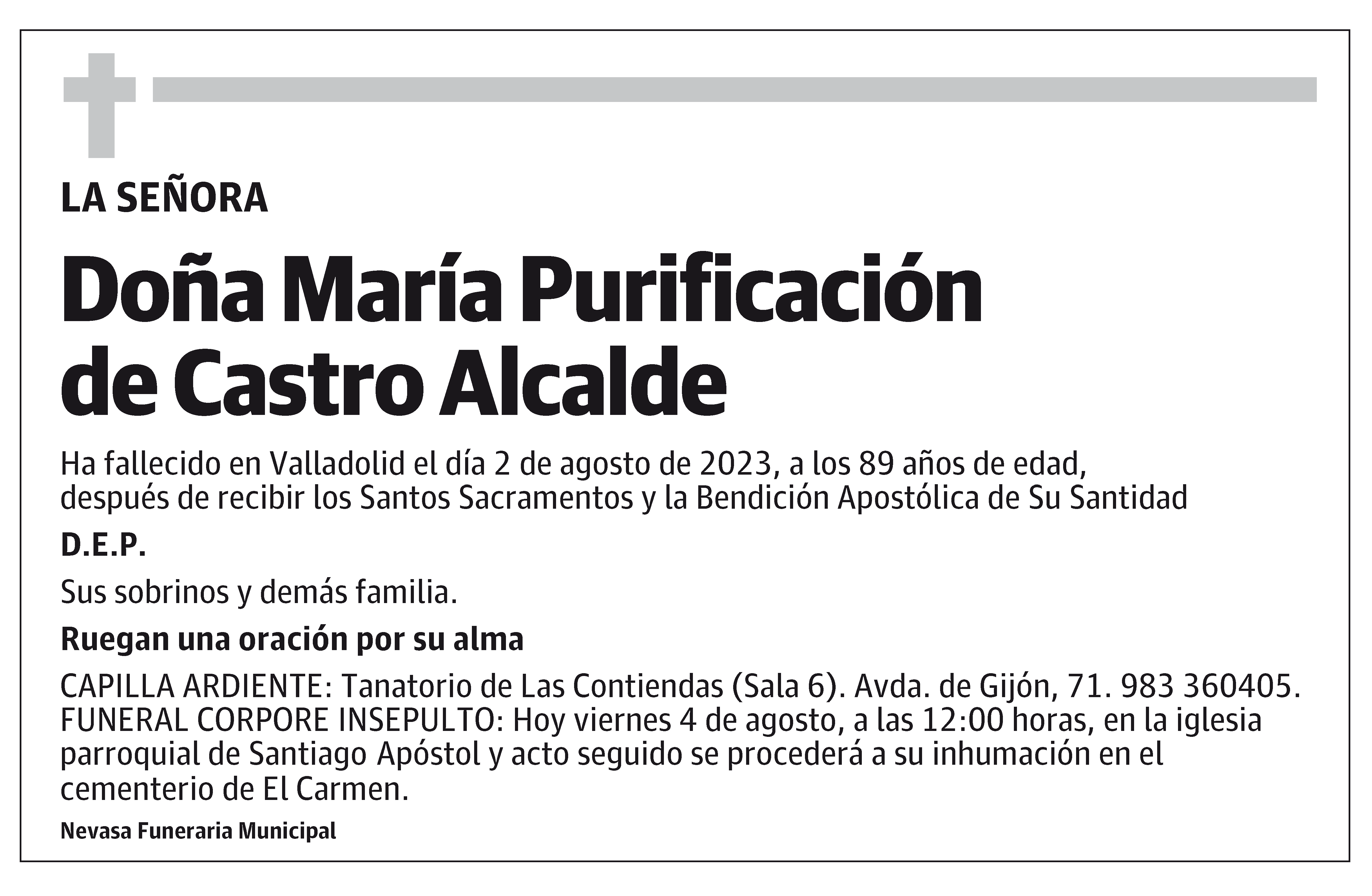 María Purificación de Castro Alcalde