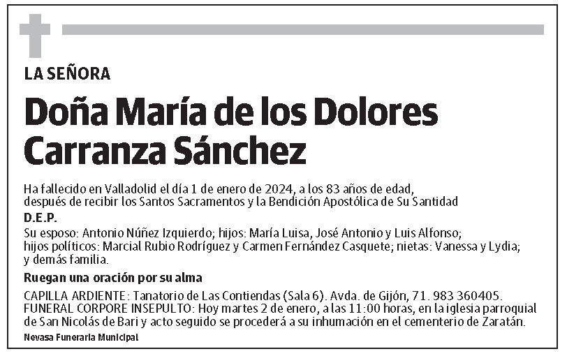 María de los Dolores Carranza Sánchez