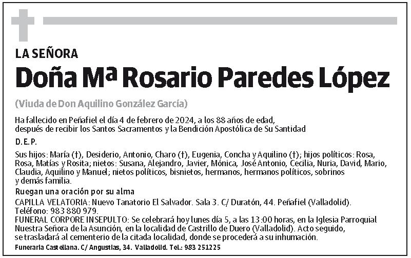 Mª Rosario Paredes López
