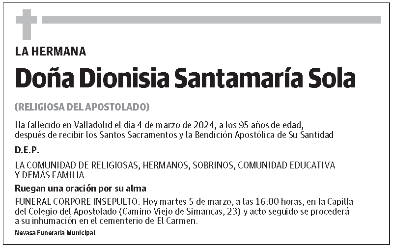 Dionisia Santamaría Sola