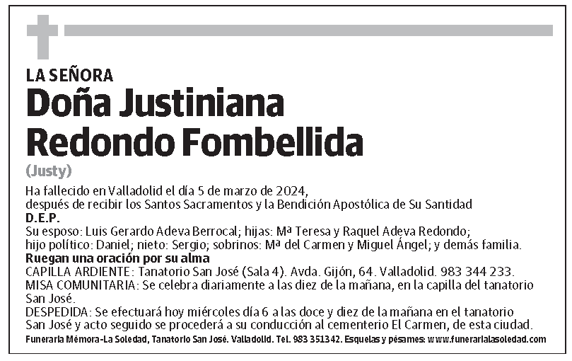 Justiniana Redondo Fombellida