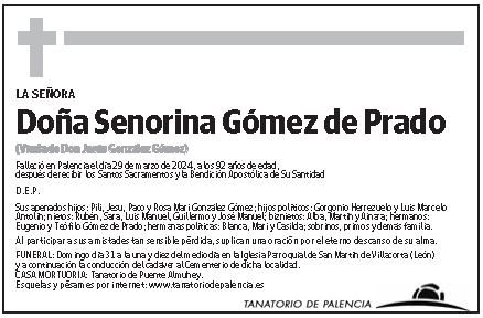 Senorina Gómez de Prado