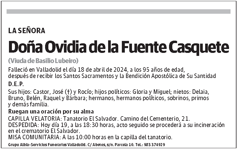 Ovidia de la Fuente Casquete