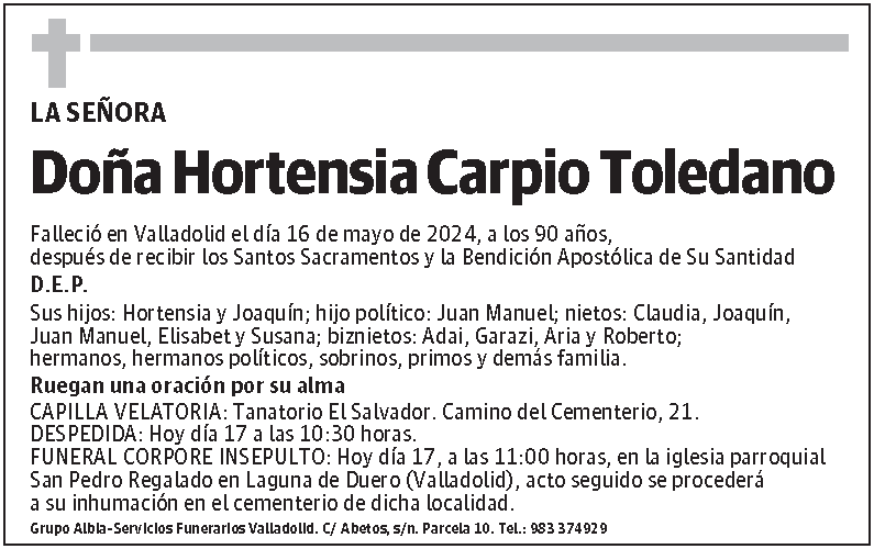 Hortensia Carpio Toledano